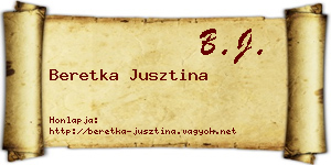 Beretka Jusztina névjegykártya
